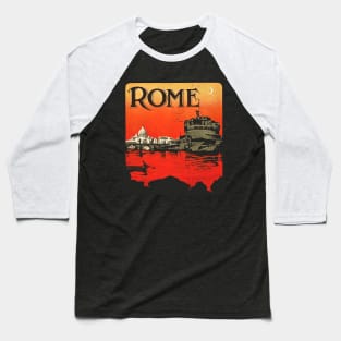 Rome - Retro 80s Travel Tourist Souvenir Baseball T-Shirt